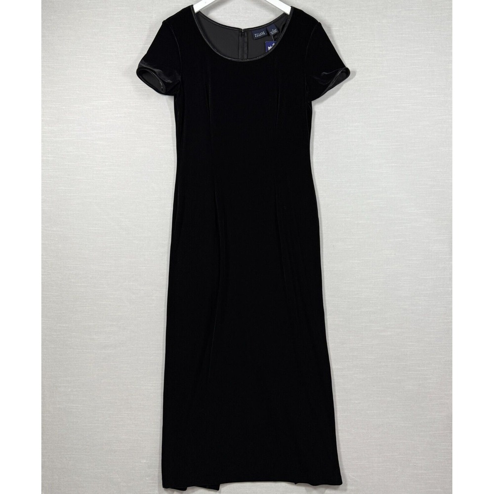 Hillard‎ & Hanson Dress Womens 10 Black Maxi Velvet Romantic Gothic Tie Bow Chic